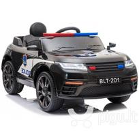 Vaikiškas vienvietis policijos elektromobilis BLT-201, juodas