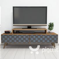 TV staliukas Kalune Design 845, 140 cm, rudas/mėlynas