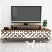 TV staliukas Kalune Design 845, 140 cm, rudas/baltas