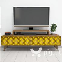 TV staliukas Kalune Design 845, 140 cm, rudas/geltonas