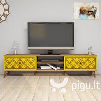 TV staliukas Kalune Design 845, 180 cm, rudas/geltonas