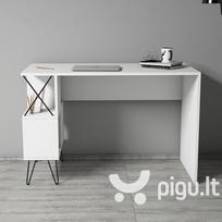 Rašomasis stalas Kalune Design 845 (II), baltas/juodas