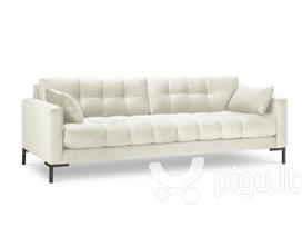 Sofa Micadoni Home Mamaia 4S, šviesios smėlio/juodos spalvos