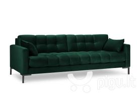 Sofa Micadoni Home Mamaia 4S, tamsiai žalia/juoda