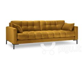 Sofa Micadoni Home Mamaia 4S, geltona/juoda