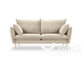 Dvivietė aksominė sofa Milo Casa Elio, smėlio/auksinės spalvos