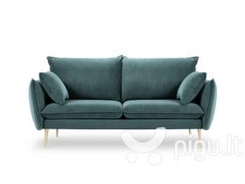 Dvivietė aksominė sofa Milo Casa Elio, žalia/auksinės spalvos