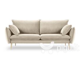 Keturvietė aksominė sofa Milo Casa Elio, smėlio/auksinės spalvos