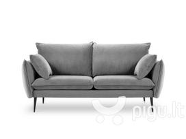 Dvivietė aksominė sofa Milo Casa Elio, šviesiai pilka/juoda