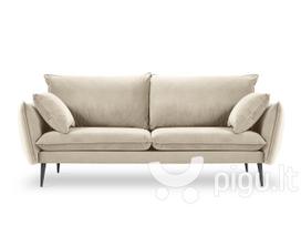 Keturvietė aksominė sofa Milo Casa Elio, smėlio spalvos/juoda