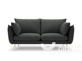 Dvivietė sofa Milo Casa Elio, tamsiai pilka/auksinės spalvos