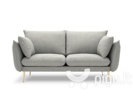 Dvivietė sofa Milo Casa Elio, šviesiai pilka/auksinės spalvos