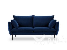 Dvivietė aksominė sofa Milo Casa Elio, mėlyna/juoda