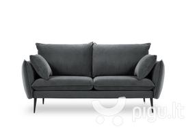 Dvivietė aksominė sofa Milo Casa Elio, pilka/juoda
