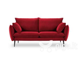 Dvivietė aksominė sofa Milo Casa Elio, raudona/juoda