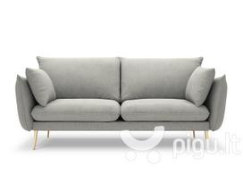 Trivietė sofa Milo Casa Elio, pilka/auksinės spalvos