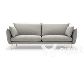 Keturvietė sofa Milo Casa Elio, pilka/auksinės spalvos