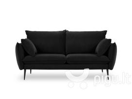 Dvivietė aksominė sofa Milo Casa Elio, juoda