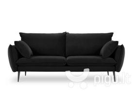 Keturvietė aksominė sofa Milo Casa Elio, juoda