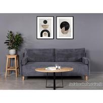 LOFT R ELIPSĖ 100X60 ąžuolinis ovalus žurnalinis staliukas juodom kojom