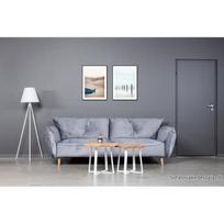 LOFT R WHITE Ø60 2in1 Ø50 ąžuolinis apvalus žurnalinis staliukas