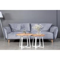 LOFT R WHITE Ø70 2in1 Ø60 ąžuolinis apvalus žurnalinis staliukas