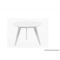DANTĖ WHITE Ø70 cm ąžuolinis apvalus žurnalinis staliukas