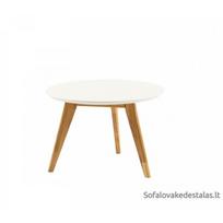 DANTĖ WHITE TOP Ø70 cm ąžuolinis apvalus žurnalinis staliukas
