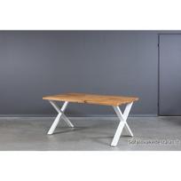 X WHITE 160X100 industrinio stiliaus ąžuolinis stalas