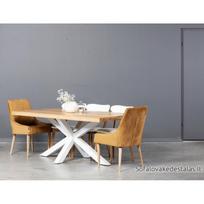 MODERNA WHITE 180X100 industrinio stiliaus ąžuolinis stalas