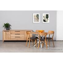 SPYDER  ELIPSĖ  WHITE 140x90 industrinio stiliaus ąžuolinis stalas