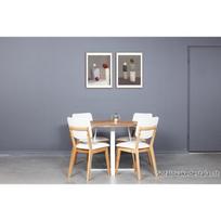 LOFT WHITE Ø110 apvalus ąžuolinis stalas
