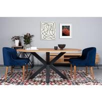 MODERNA OVAL 160x100  industrinio stiliaus ąžuolinis stalas