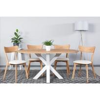 MODERNA OVAL WHITE 160X100 ąžuolinis  stalas