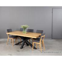 MODERNA 180X100 industrinio stiliaus ąžuolinis stalas