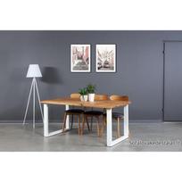 BERGAMO WHITE 160X100 industrinio stiliaus ąžuolinis stalas
