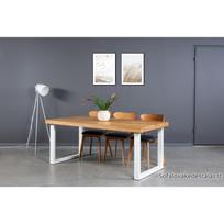 BERGAMO WHITE 180X100 industrinio stiliaus ąžuolinis stalas