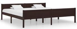 Lova VLX Solid Pinewood 322123, tamsiai ruda, 206x206 cm, su grotelėmis