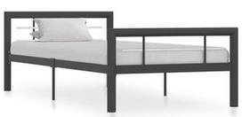 Lova VLX Metal 284557, balta/pilka, 212x107.5 cm, su grotelėmis