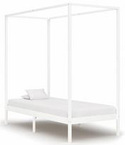 Lova VLX Solid Pinewood 283263, balta, 204x104 cm, su grotelėmis