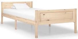 Lova VLX Solid Pinewood 322097, medžio, 206x106 cm, su grotelėmis