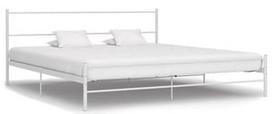 Lova VLX Metal 284696, balta, 205x166.5 cm, su grotelėmis