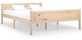 Lova VLX Bed Frame, šviesiai ruda, 206x126 cm, su grotelėmis