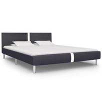 Lova VLX Faux Leather 280830, juoda, 211x185 cm, su grotelėmis
