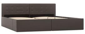 Lova VLX Faux Leather 285527, pilka, 211x188 cm, su grotelėmis