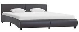 Lova VLX With LED 285497, pilka, 217x184 cm, su grotelėmis