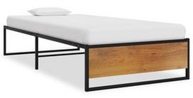 Lova VLX Metal 324813, juoda, 208x94 cm, su grotelėmis