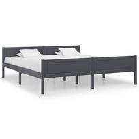 Lova VLX Solid Pinewood, pilka, 206x186 cm, su grotelėmis