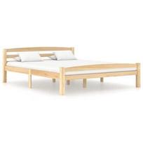 Lova VLX Solid Pinewood, ruda, 206x166 cm, su grotelėmis