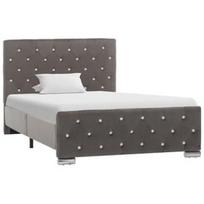 Lova VLX Fabric 286830, pilka, 211x106 cm, su grotelėmis